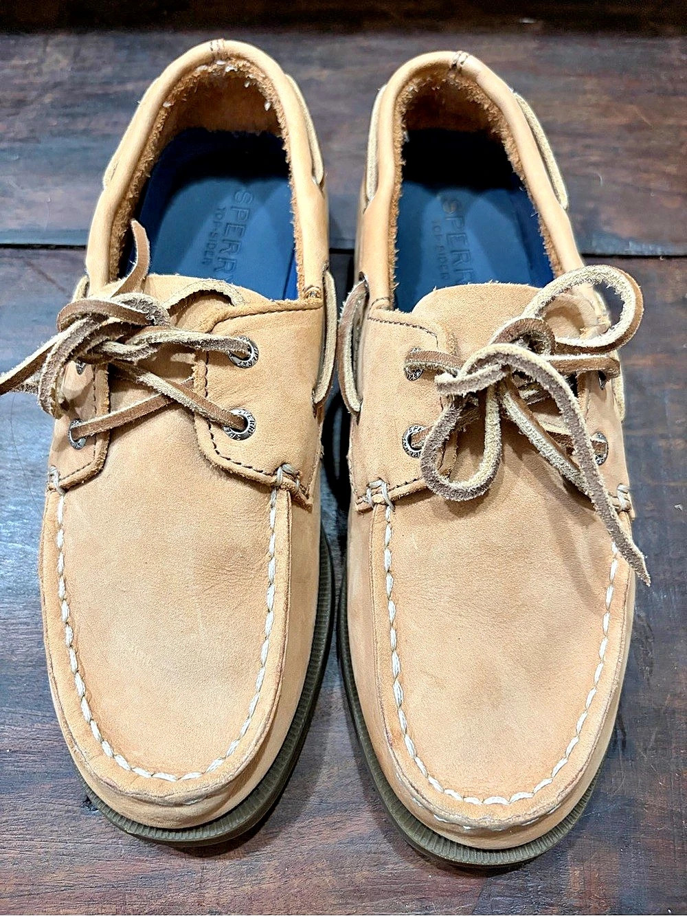 Sperry Top-Sider Kids Boy’s Leather Boat Shoes US 3M Tan Brown NWOB